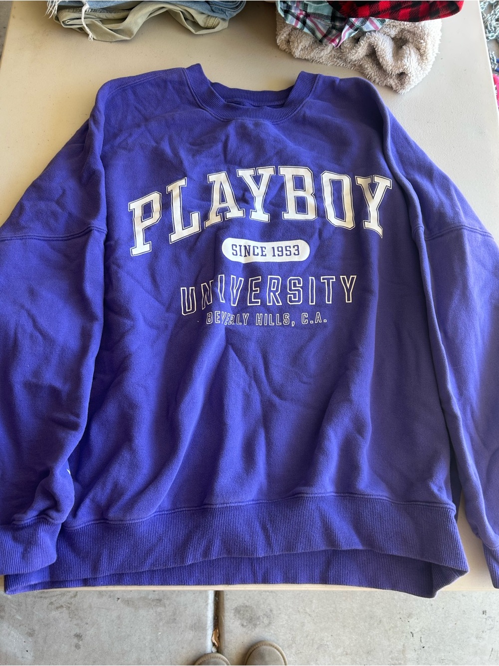 PLAYBOY Purple University Crewneck Sweatshirt